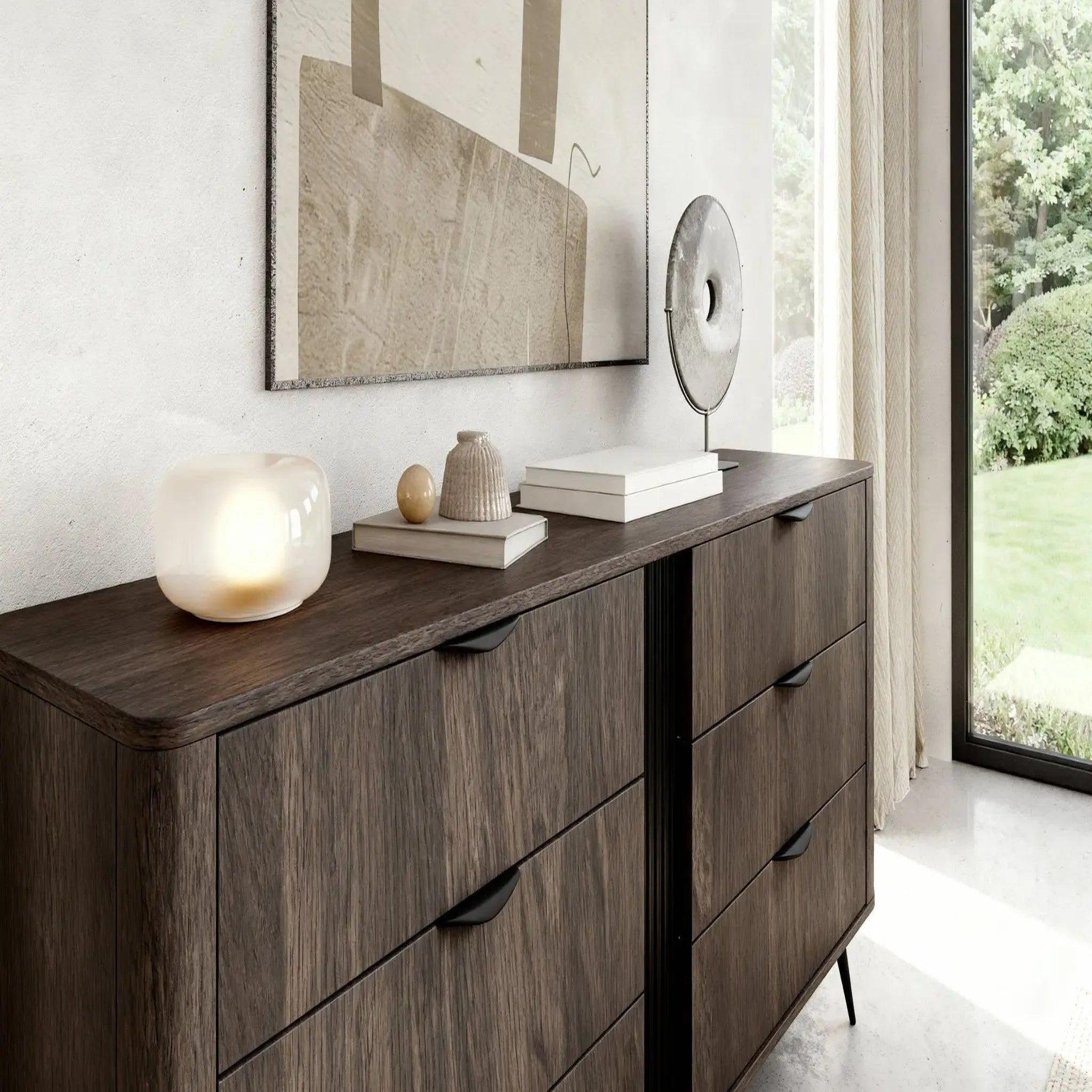 Voir la diapositive 3 : CASANOVA PARIS Selena - buffet 163cmbois de chêne - chêne foncé