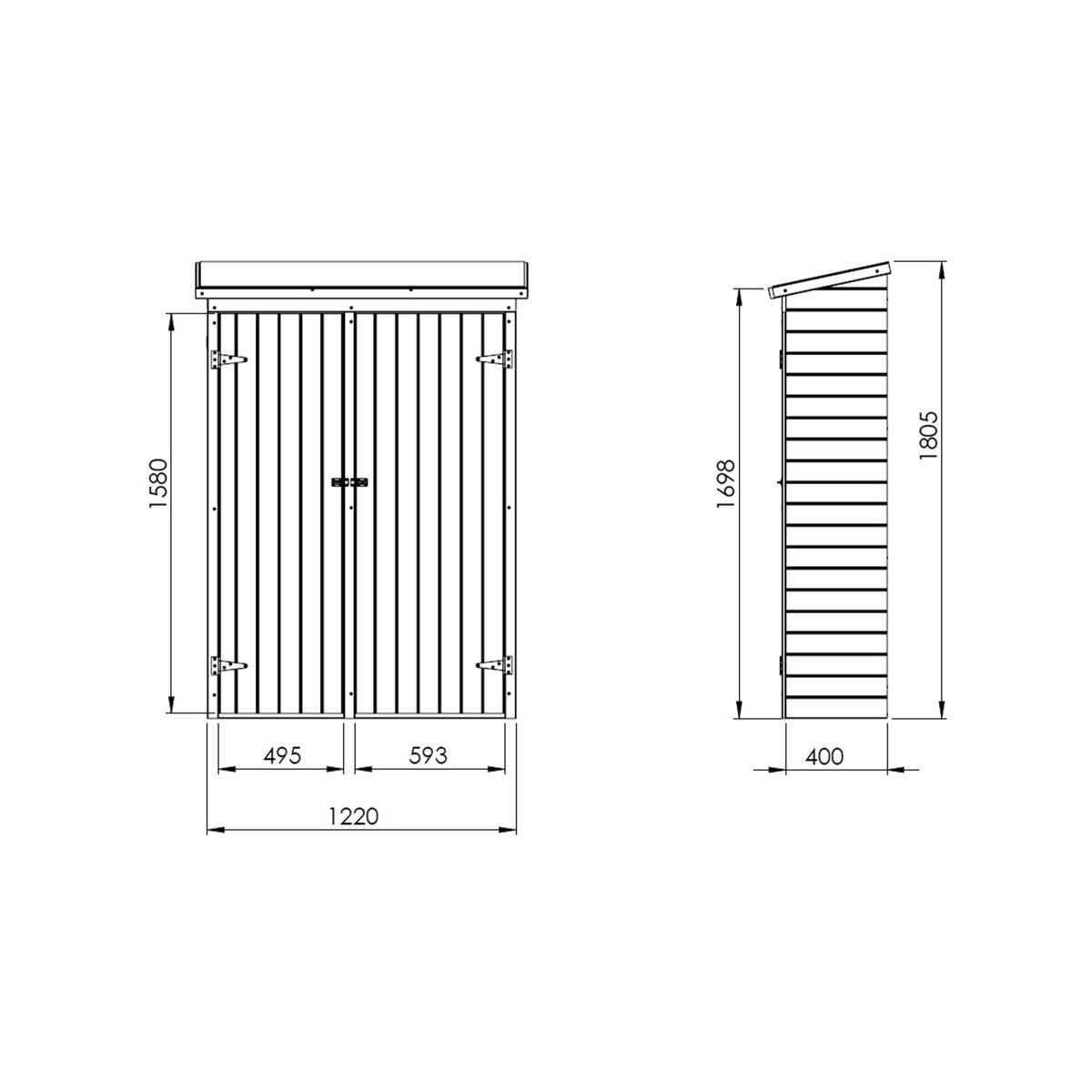Axi House Olivier Meuble de Rangement de Jardin en Bois 131 x 180 cm - Marron