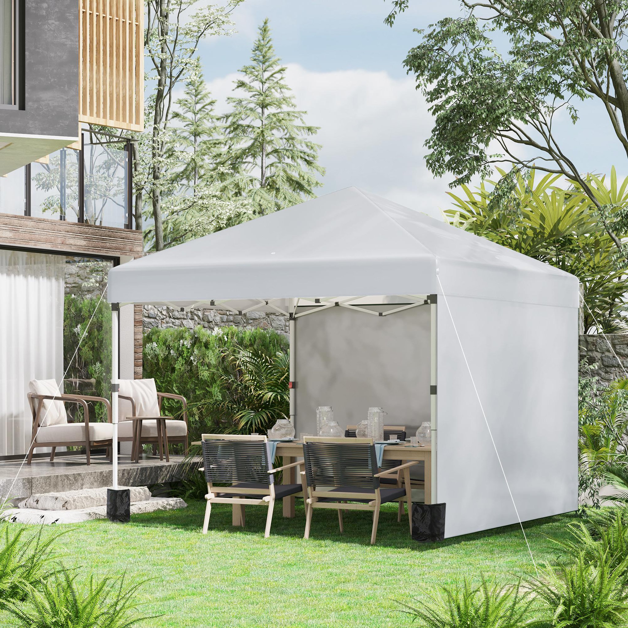Voir la diapositive 2 : OUTSUNNY Tonnelle barnum pop-up UV 30+ lestage sac transport inclus gris