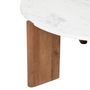 Voir la diapositive 3 : ATMOSPHERA Table basse ronde en marbre et bois massif NANDA - Blanc