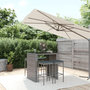 Voir la diapositive 1 : VIDAXL Ensemble de bar de jardin 5 pcs avec coussins gris poly rotin