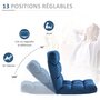 HOMCOM Fauteuil convertible fauteuil paresseux grand confort inclinaison dossier multipositions 90°-180° flanelle polyester capitonné bleu roi
