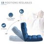 Voir la diapositive 6 : HOMCOM Fauteuil convertible fauteuil paresseux grand confort inclinaison dossier multipositions 90°-180° flanelle polyester capitonné bleu roi
