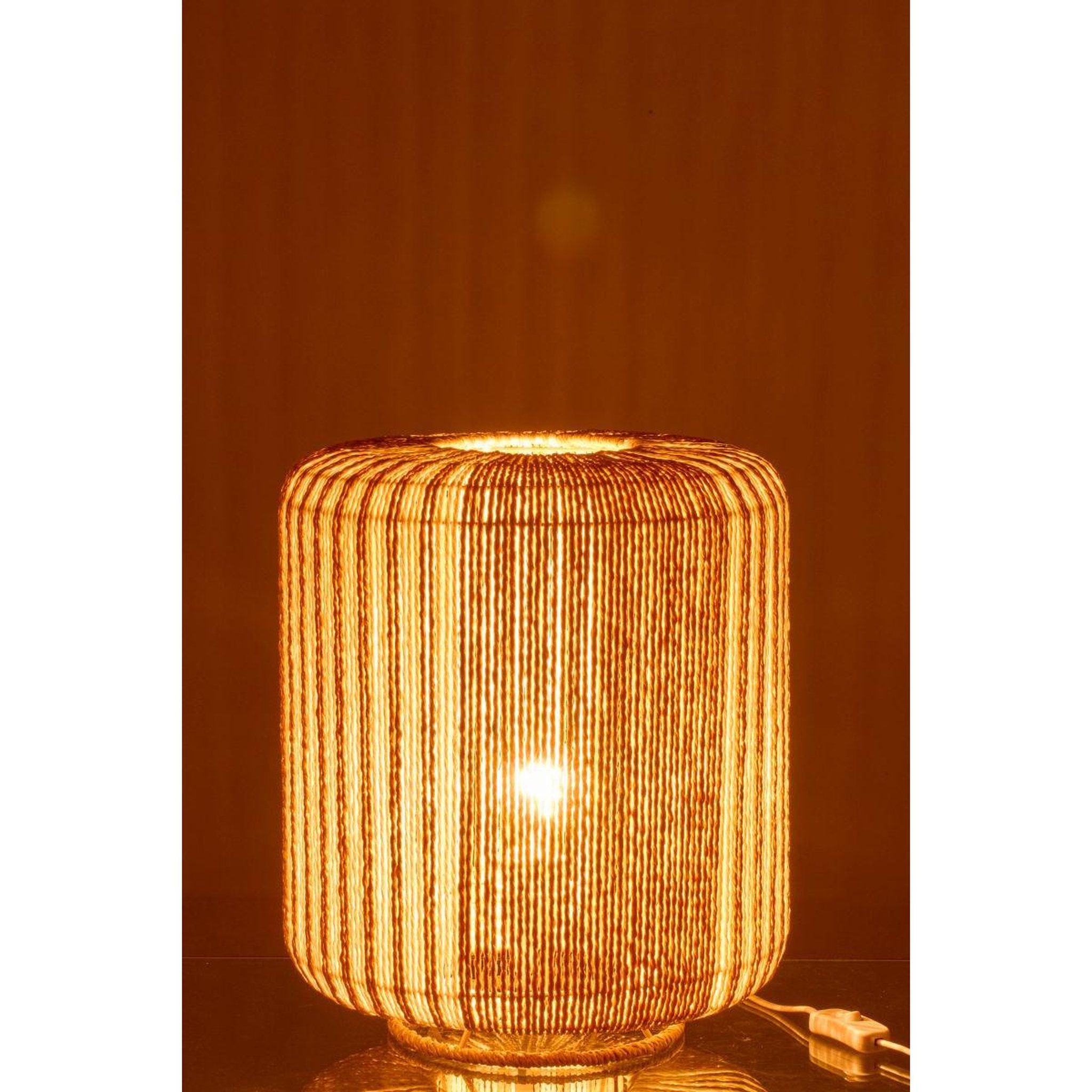 Voir la diapositive 4 : J-LINE Lampe à poser corde  chase  39cm blanc & naturel