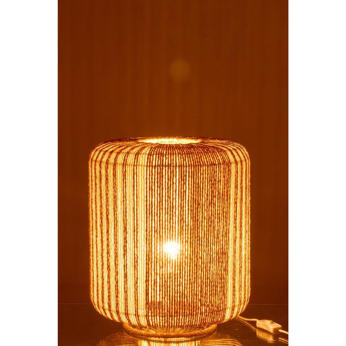 Paris Prix Lampe à Poser Corde  Chase  39cm Blanc & Naturel