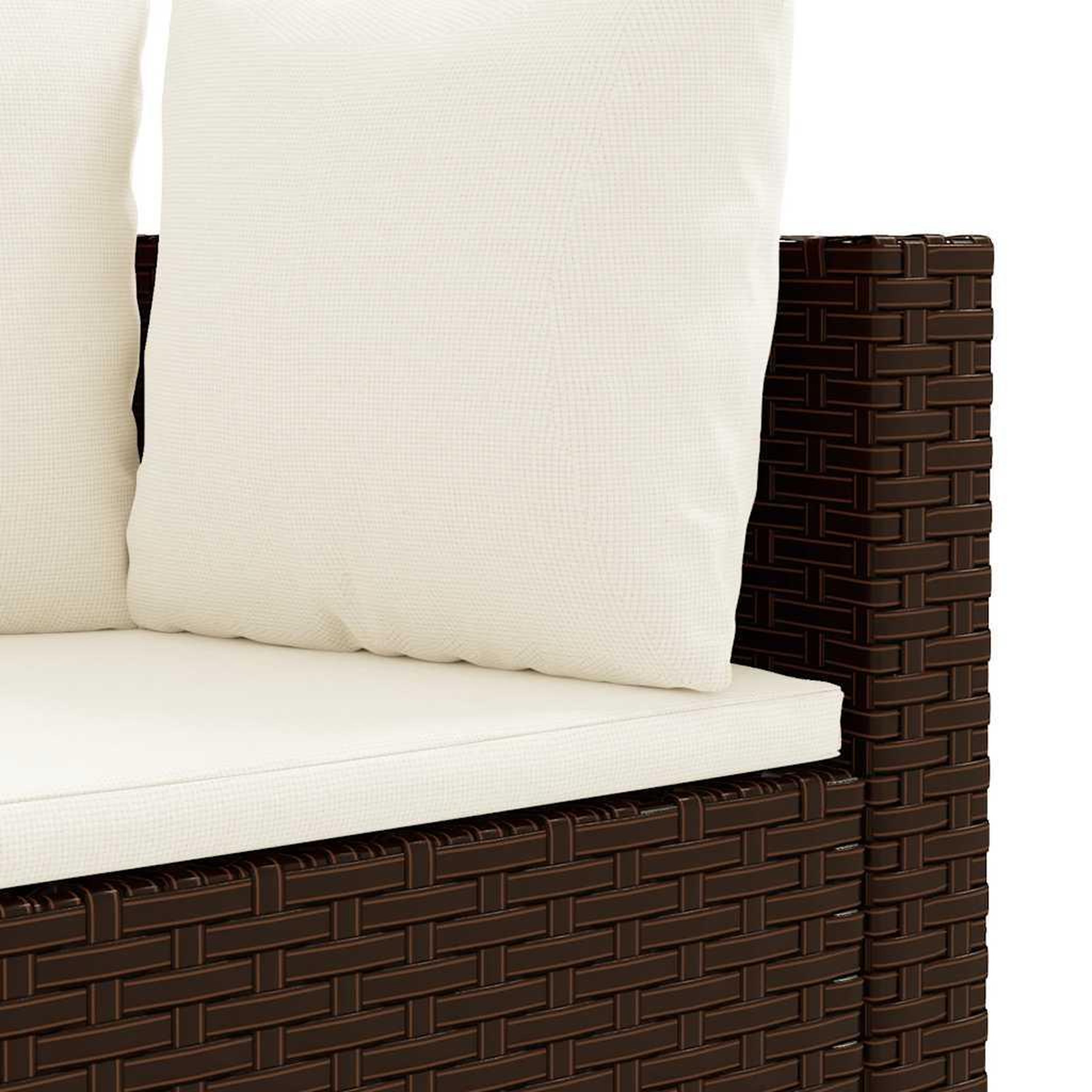 Voir la diapositive 5 : VIDAXL Salon de jardin avec coussins 3 pcs marron resine tressee