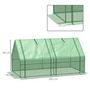 Voir la diapositive 3 : OUTSUNNY Mini serre de jardin serre à tomates dim. 180L x 90l x 90H cm acier PE haute densité 140 g/m² anti-UV 2 fenêtres zippées enroulables vert