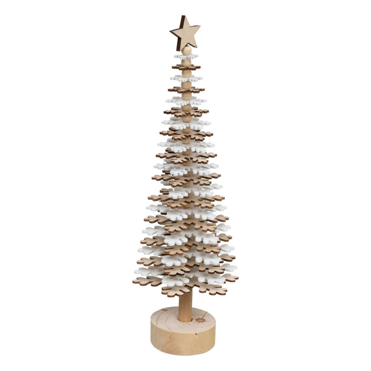 ATMOSPHERA Sapin de Noël Flocon en bois - H. 40 cm