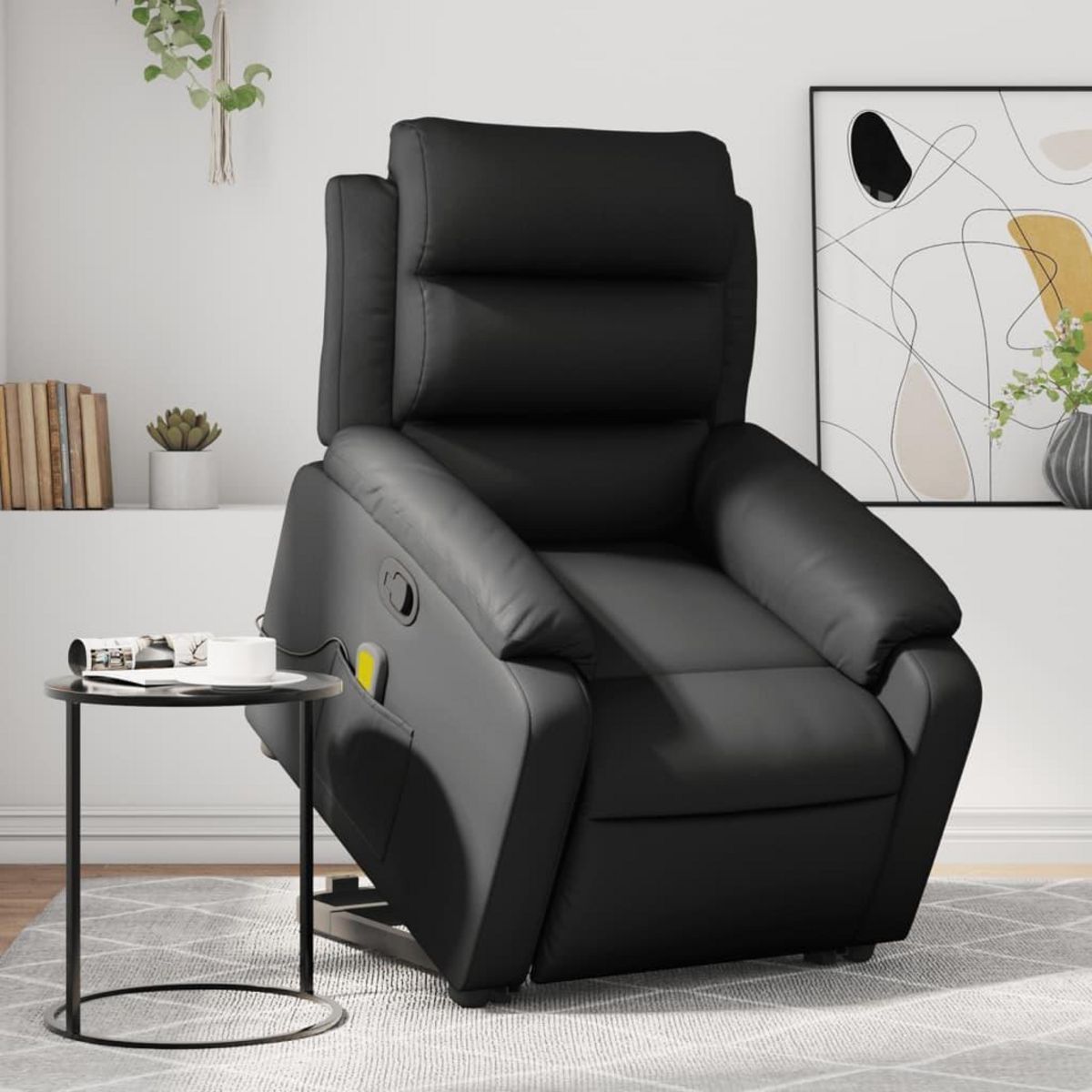 VIDAXL Fauteuil inclinable de massage Noir Similicuir