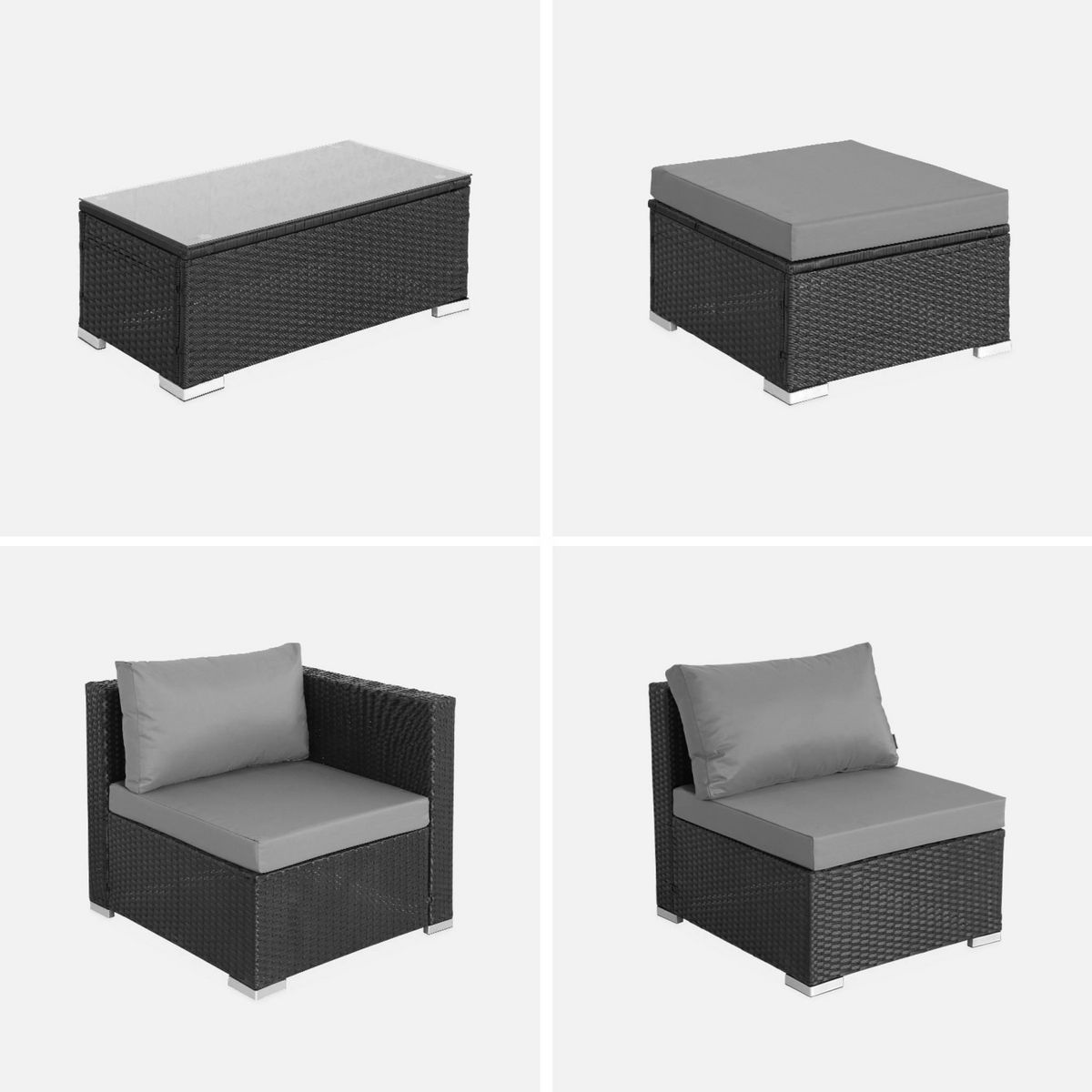 SWEEEK Salon de jardin en résine pour 4 personnes - Torino