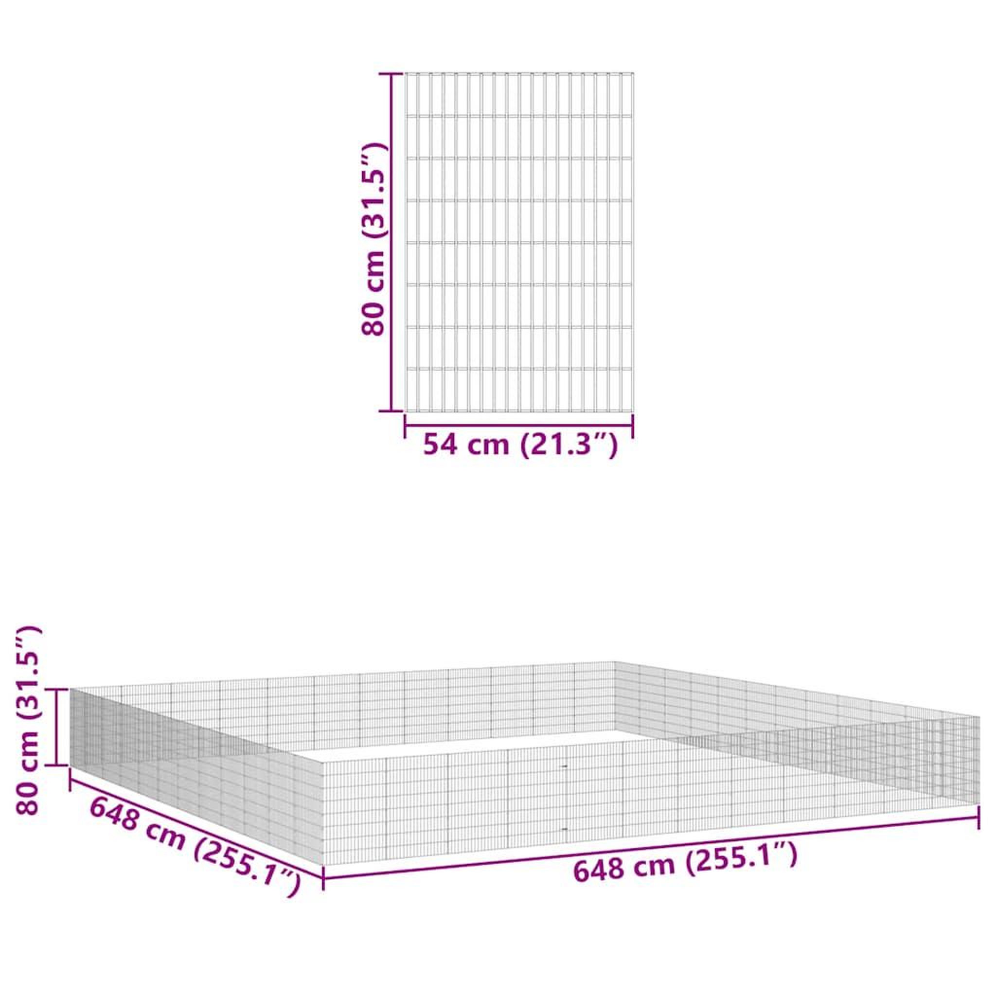 Voir la diapositive 6 : VIDAXL Enclos pour animaux en liberte 48panneaux 54x80cm fer galvanise