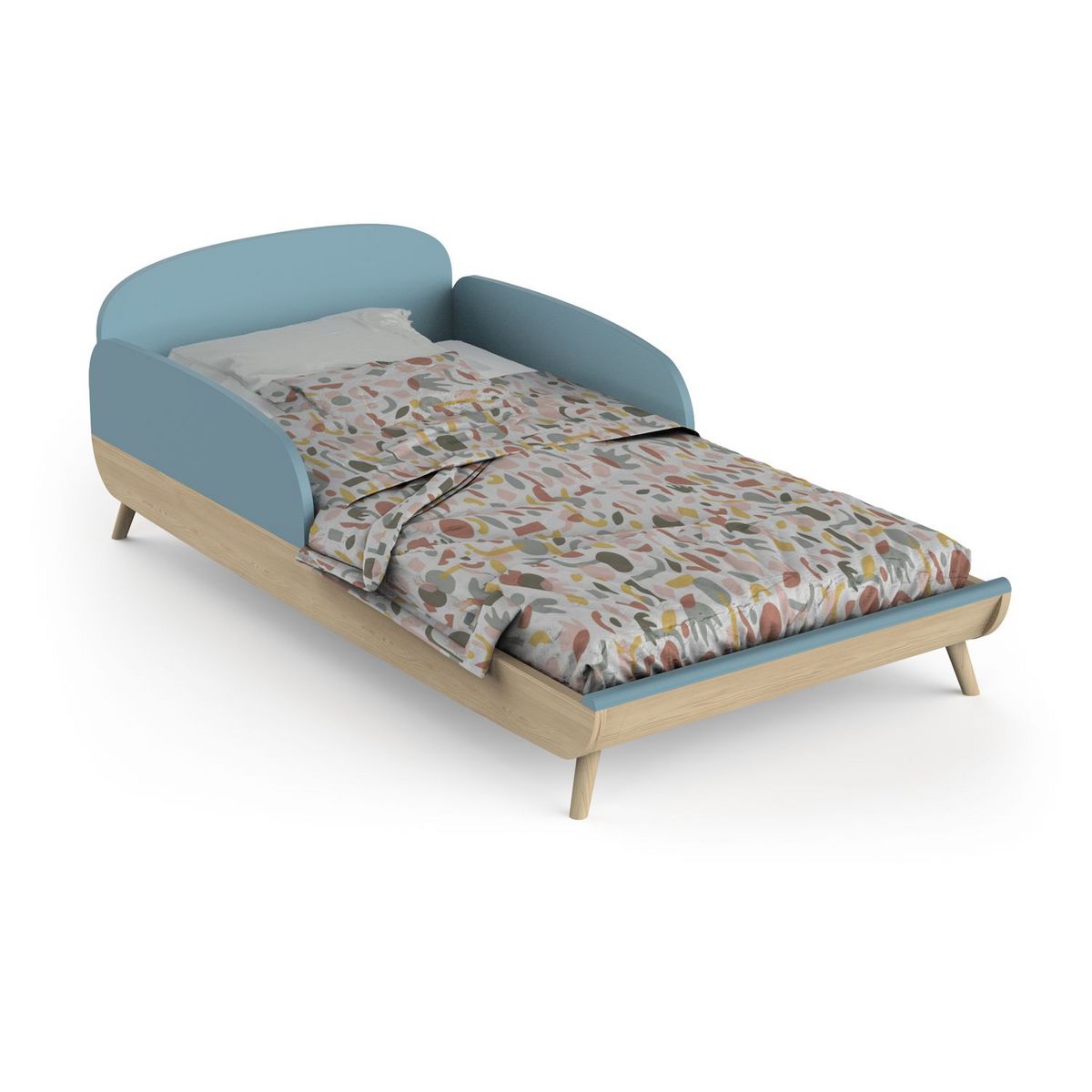 Lit enfant 70x140 cm bleu LINIA 