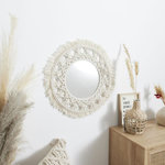 Paris Prix Miroir Déco Macramé  Boho  55cm Beige