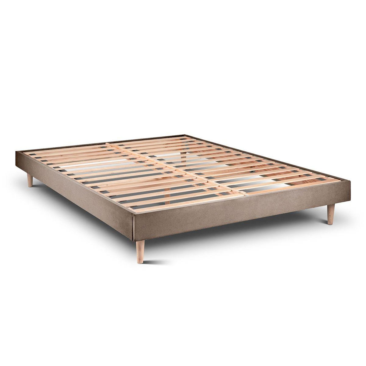 Sommeil de Plomb Lit avec tête de lit tapissier velours et sommier kit - Hauteur totale : 29cm