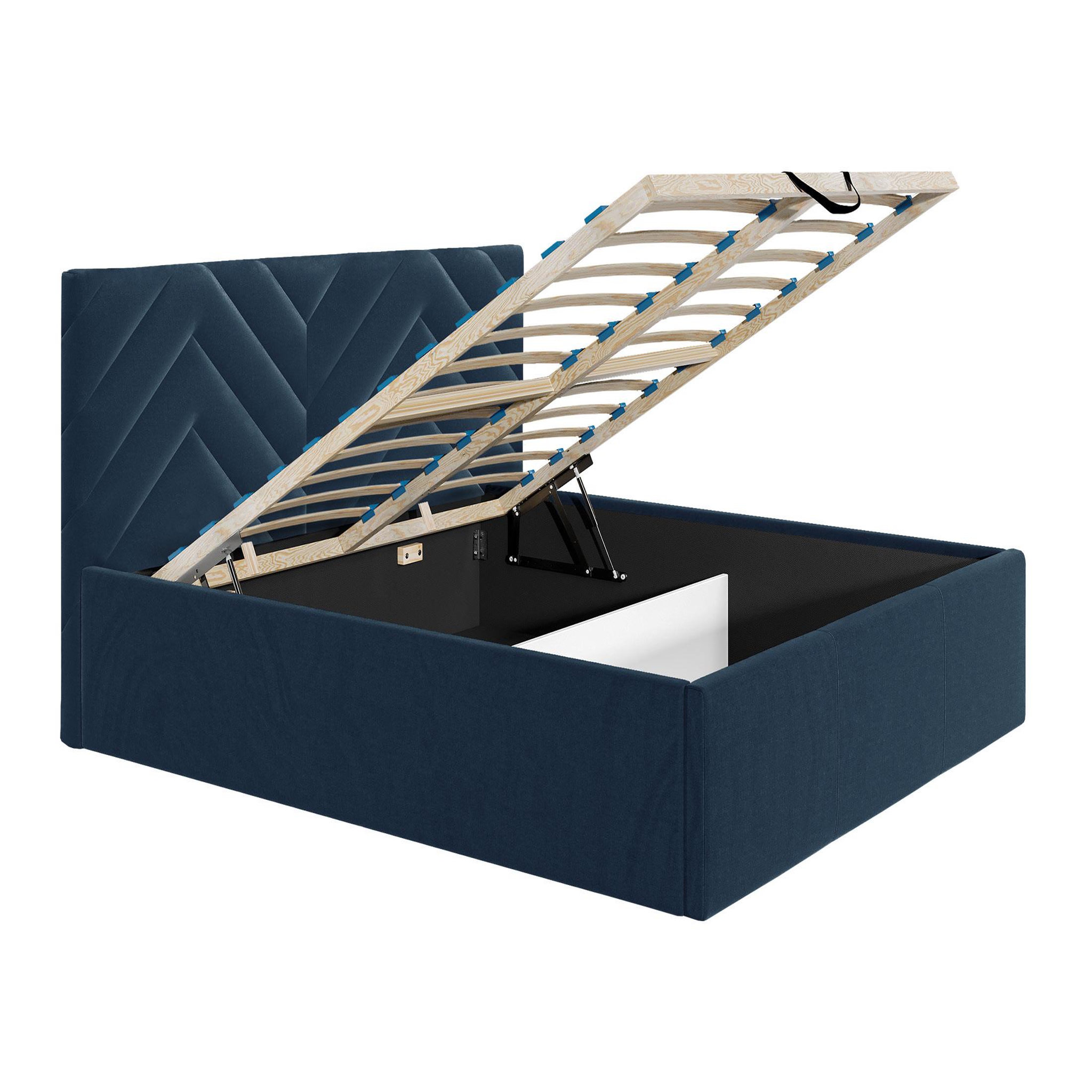 Voir la diapositive 2 : BEST MOBILIER Santiago - lit coffre - 180x200 - sommier inclus - en velours