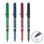 PILOT Lot de 4 stylos roller pointe fine 0.5mm noir/bleu/vert/rouge V-Ball 0.5