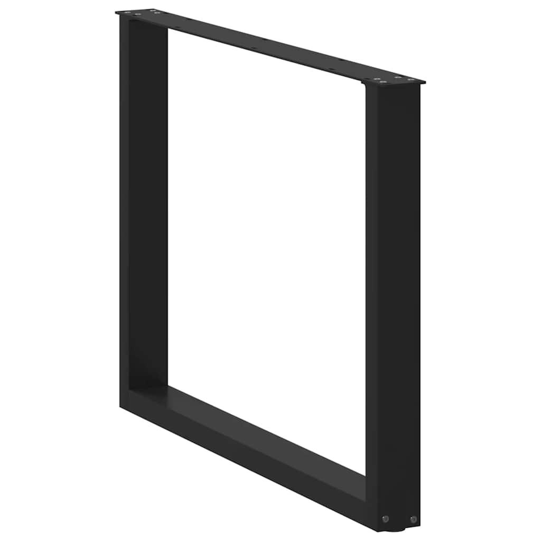 Voir la diapositive 4 : VIDAXL Pieds de table a manger forme de U 2 pcs noir 100x(72-73) cm