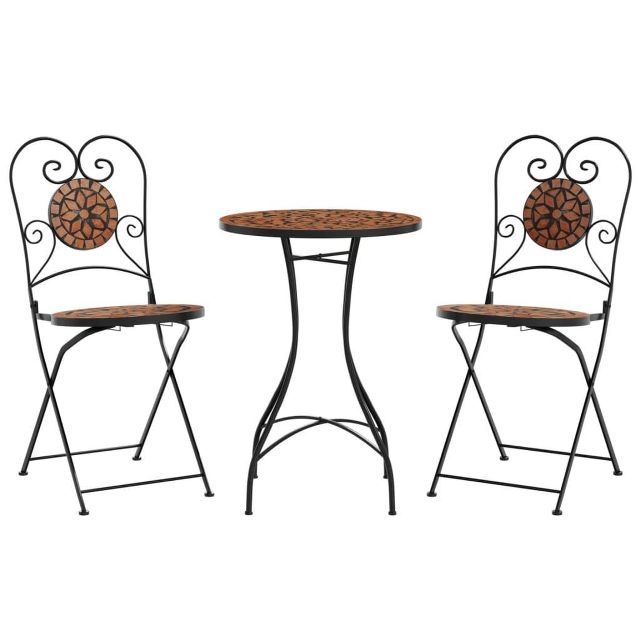 Voir la diapositive 2 : VIDAXL Ensemble de bistro mosaïque terre cuite fer et ceramique