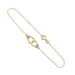 L'ATELIER D'AZUR Bracelet Or Jaune - Motif Menottes Pavées de Zirconiums - Femme