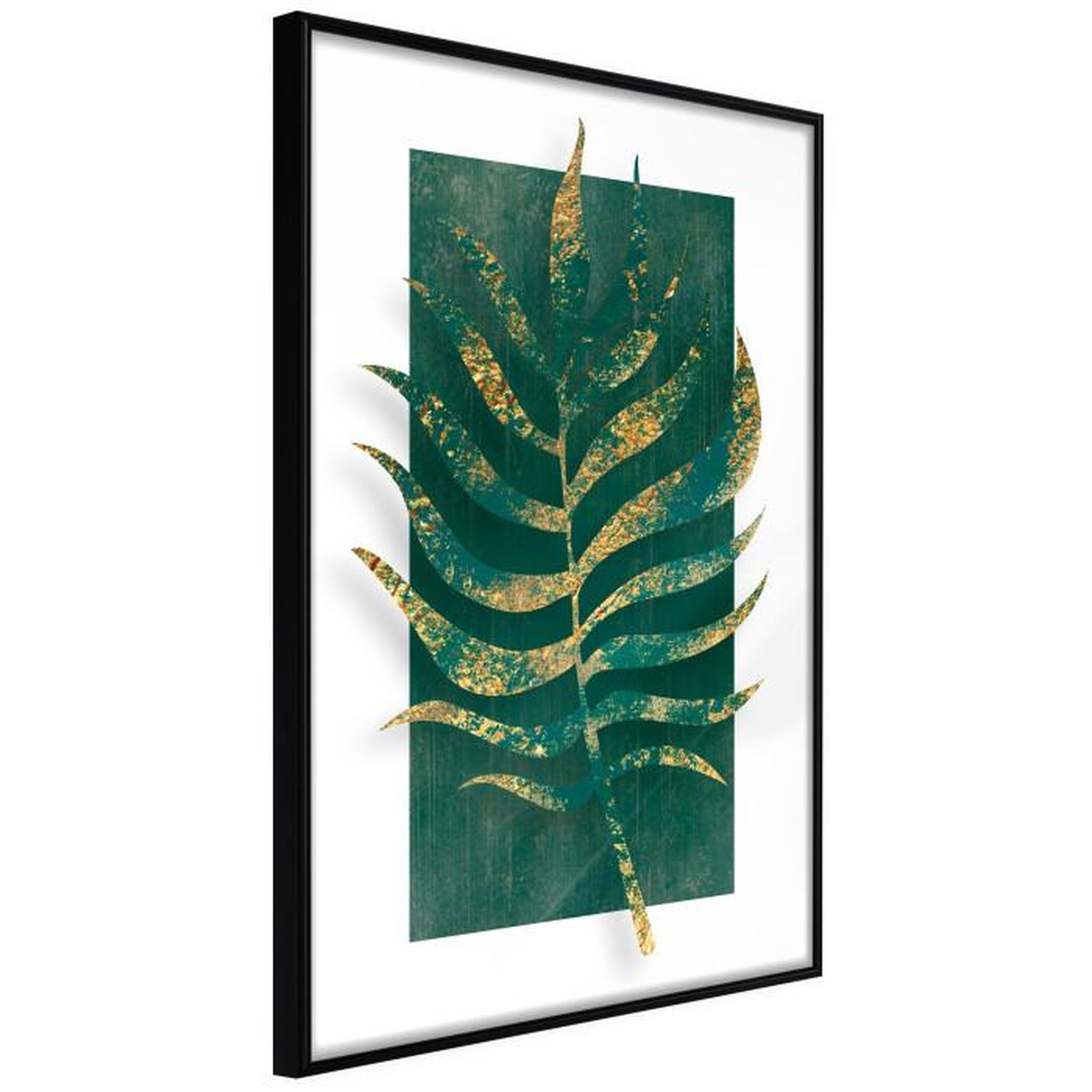 Paris Prix Affiche Murale Encadrée  Gilded Palm Leaf. Coloris disponibles : Noir, Jaune