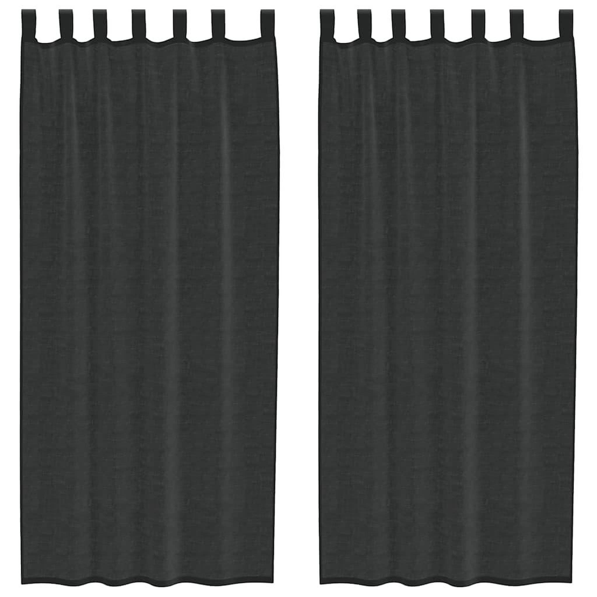 Voir la diapositive 2 : VIDAXL Rideaux en voile avec passe-tringle 2 pcs noir