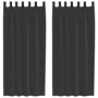 Voir la diapositive 2 : VIDAXL Rideaux en voile avec passe-tringle 2 pcs noir