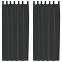 Voir la diapositive 2 : VIDAXL Rideaux en voile avec passe-tringle 2 pcs noir