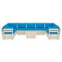 Voir la diapositive 3 : VIDAXL Salon de jardin palette 10 pcs avec coussins bois d'epicea