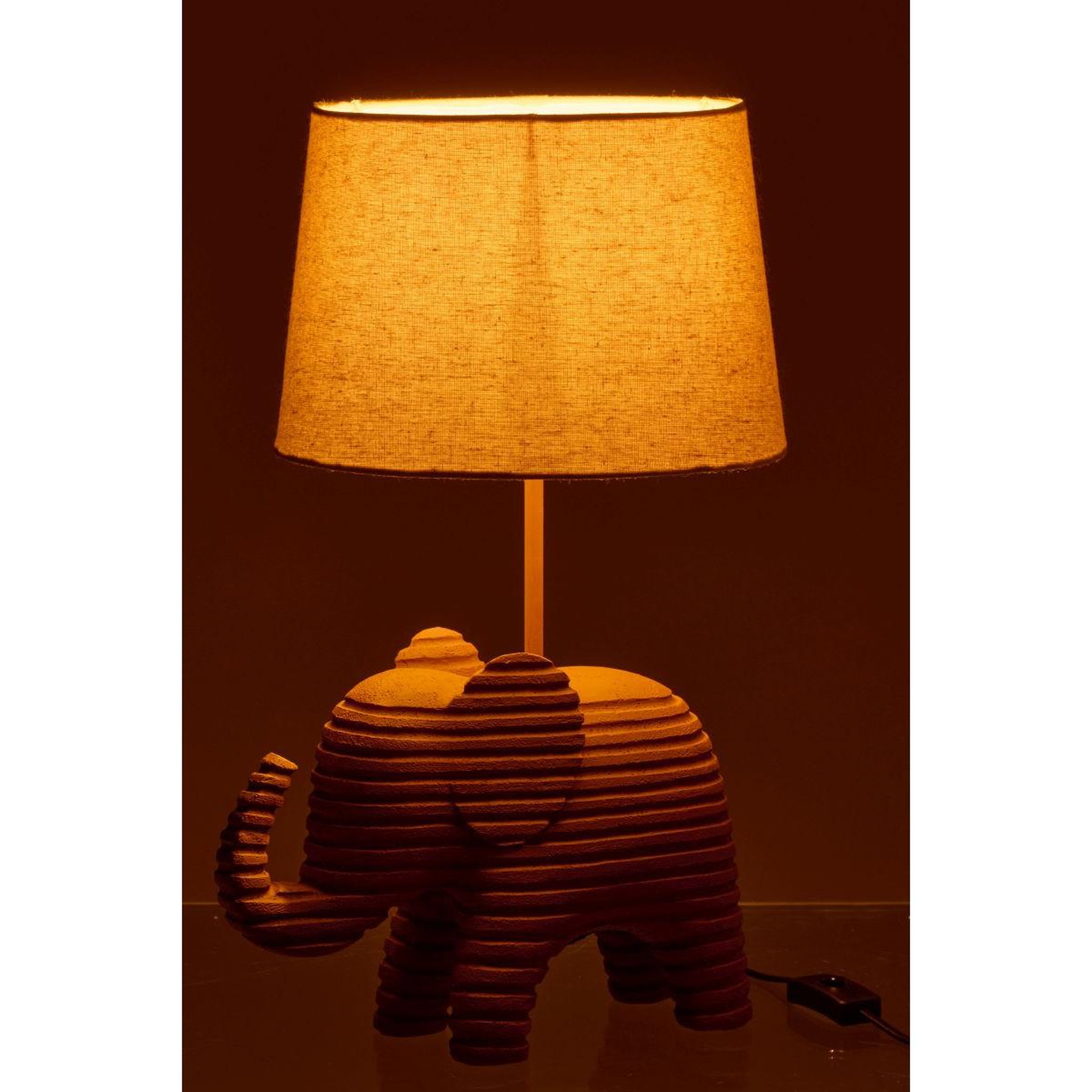 Voir la diapositive 3 : J-LINE Lampe à poser en résine  éléphant  48cm marron