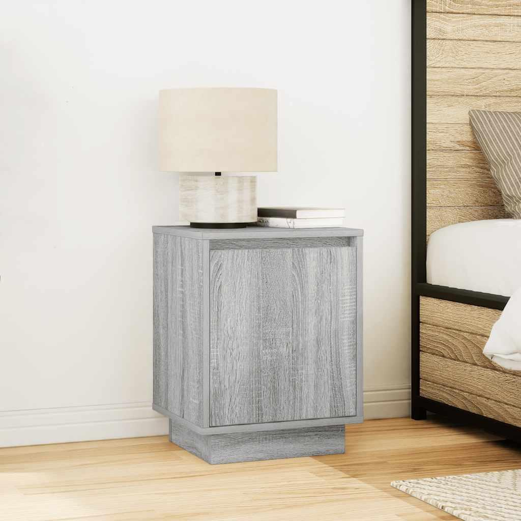 Voir la diapositive 5 : VIDAXL Tables de chevet avec lumieres LED 2 pcs sonoma gris 38x34x50cm
