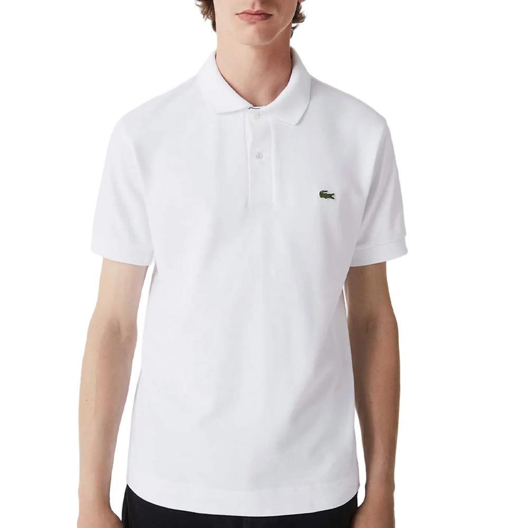 Lacoste Polo blanc homme lacoste bord-cote. Coloris disponibles : Blanc