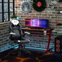 Voir la diapositive 2 : VINSETTO Vinsetto Fauteuil de bureau manager gaming style baquet racing dossier assise capitonné accoudoirs relevables revêtement synthétique noir blanc