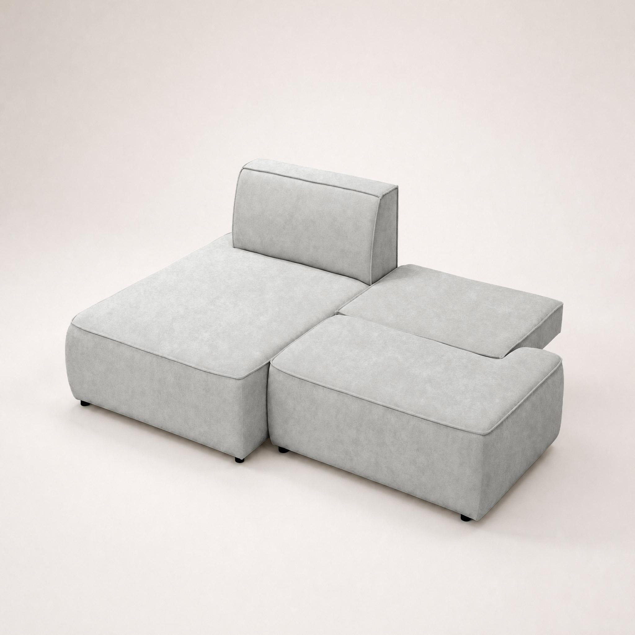 Voir la diapositive 4 : BEST MOBILIER Lisette - canapé d'angle gauche 4 places convertible avec coffre en velours