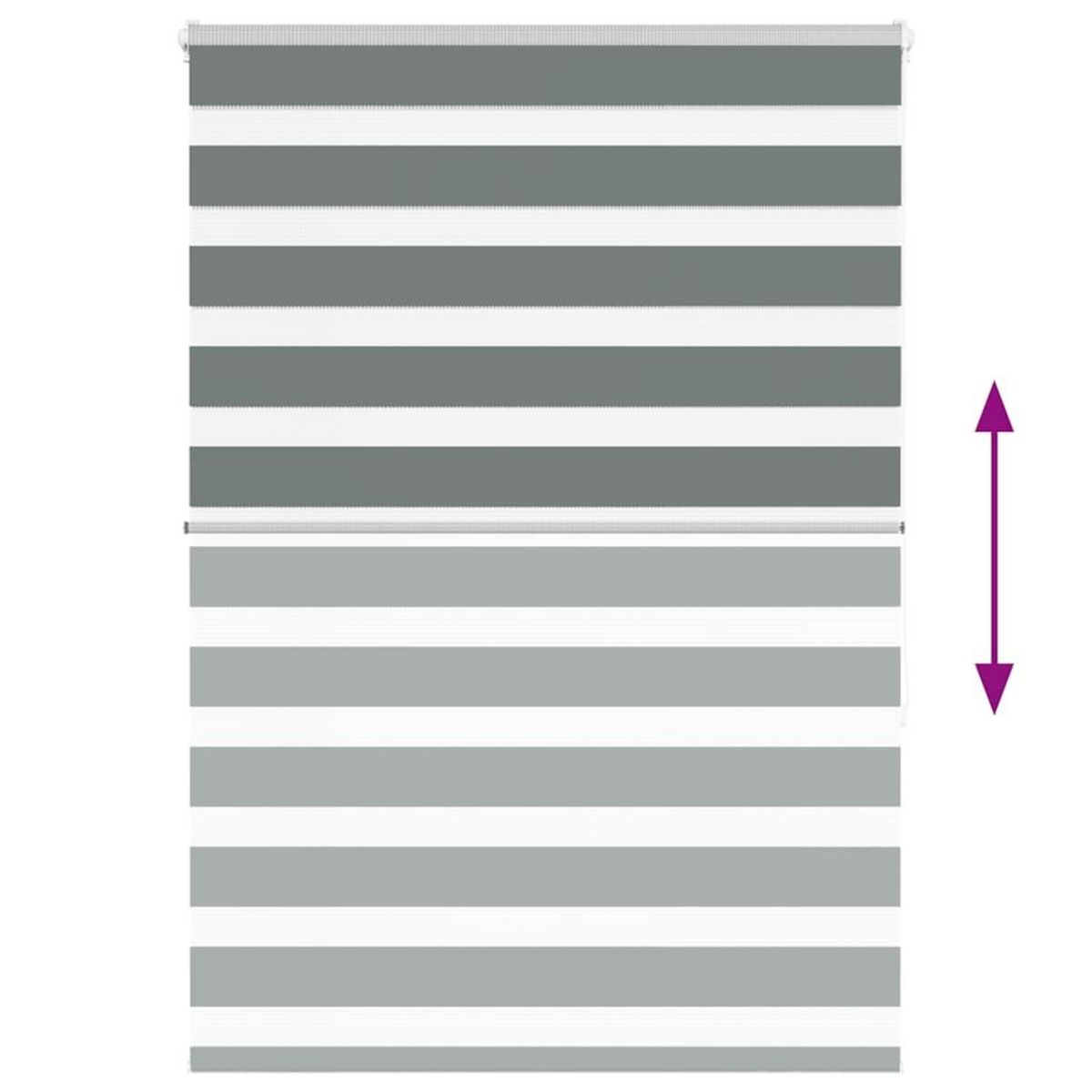 VIDAXL Store zebre gris fonce largeur du tissu 100,9 cm polyester