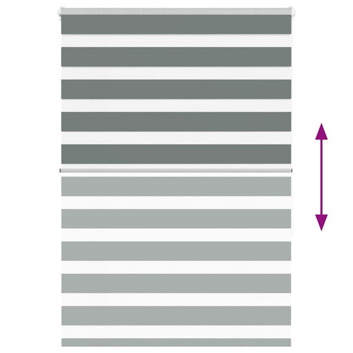 VIDAXL Store zebre gris fonce largeur du tissu 100,9 cm polyester