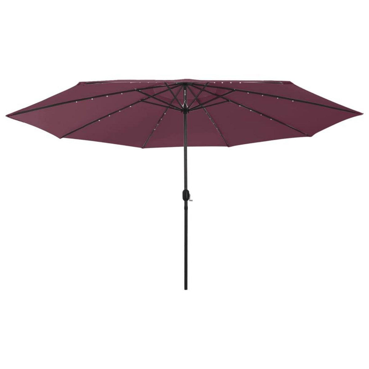 VIDAXL Parasol de jardin avec lumieres LED mat en metal rouge bordeaux