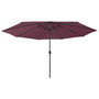 Voir la diapositive 1 : VIDAXL Parasol de jardin avec lumieres LED mat en metal rouge bordeaux