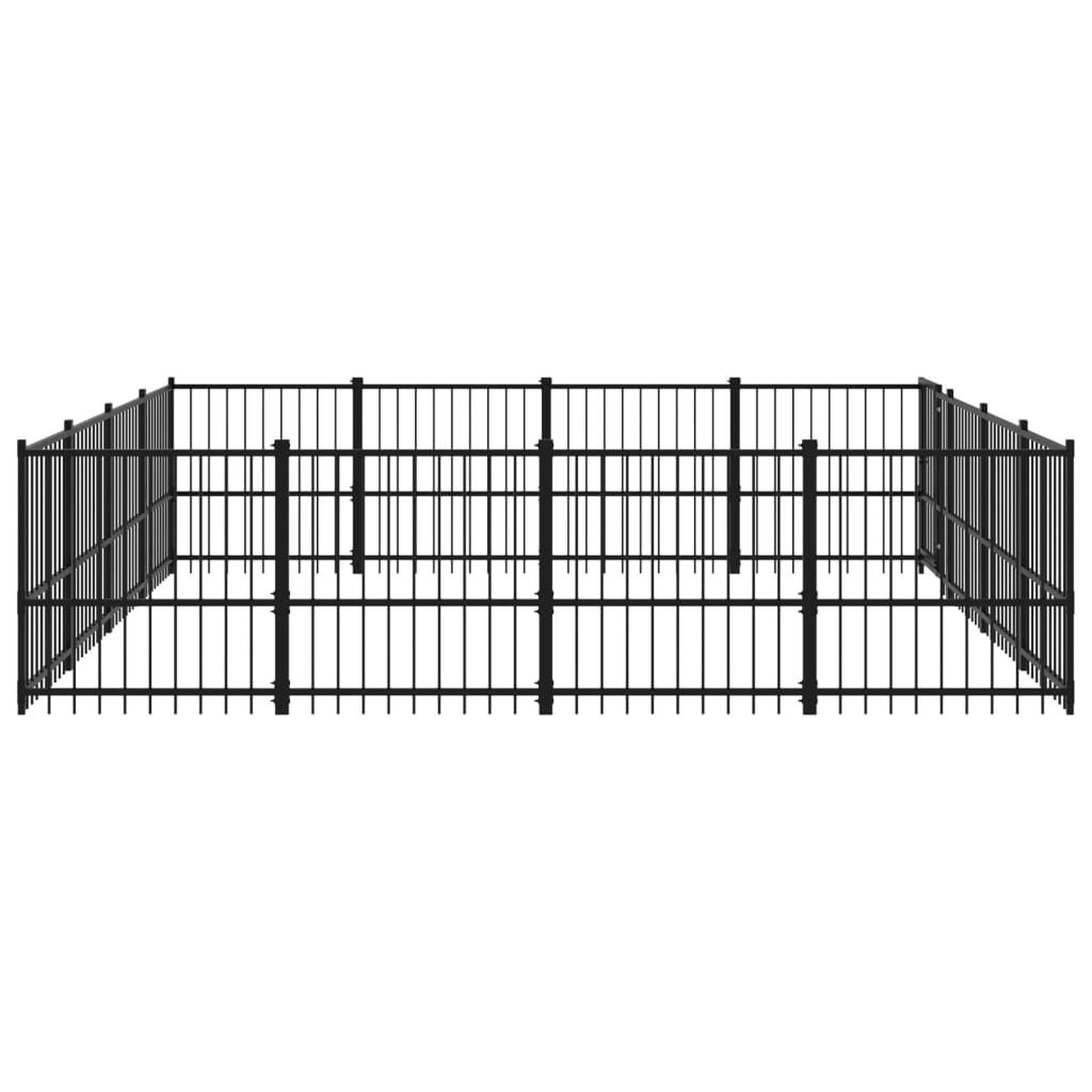 Voir la diapositive 4 : VIDAXL Chenil d'exterieur pour chiens Acier 15,05 m²