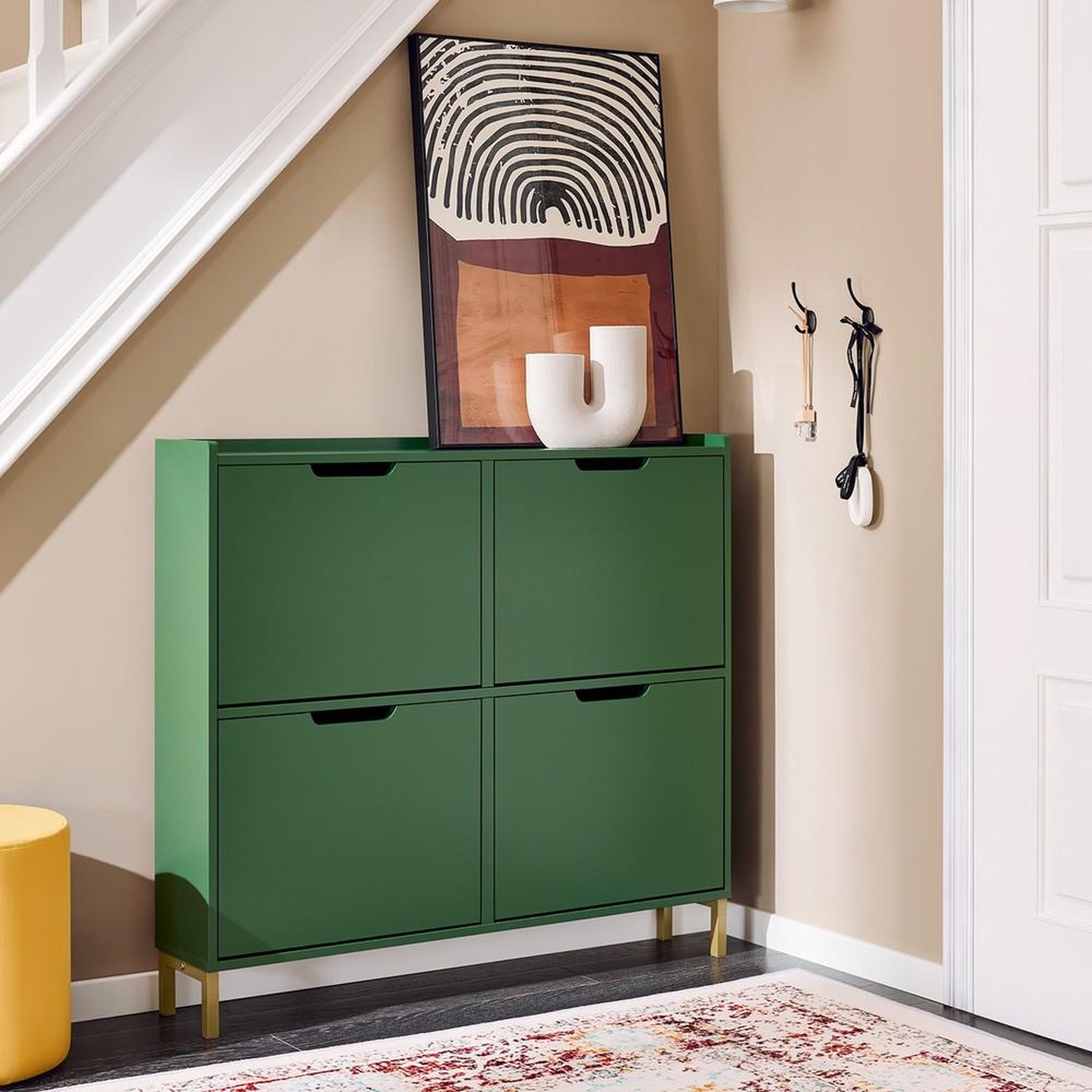 Voir la diapositive 2 : SOBUY SoBuy - Meuble À Chaussures 4 portes - Minimaliste - FSR100
