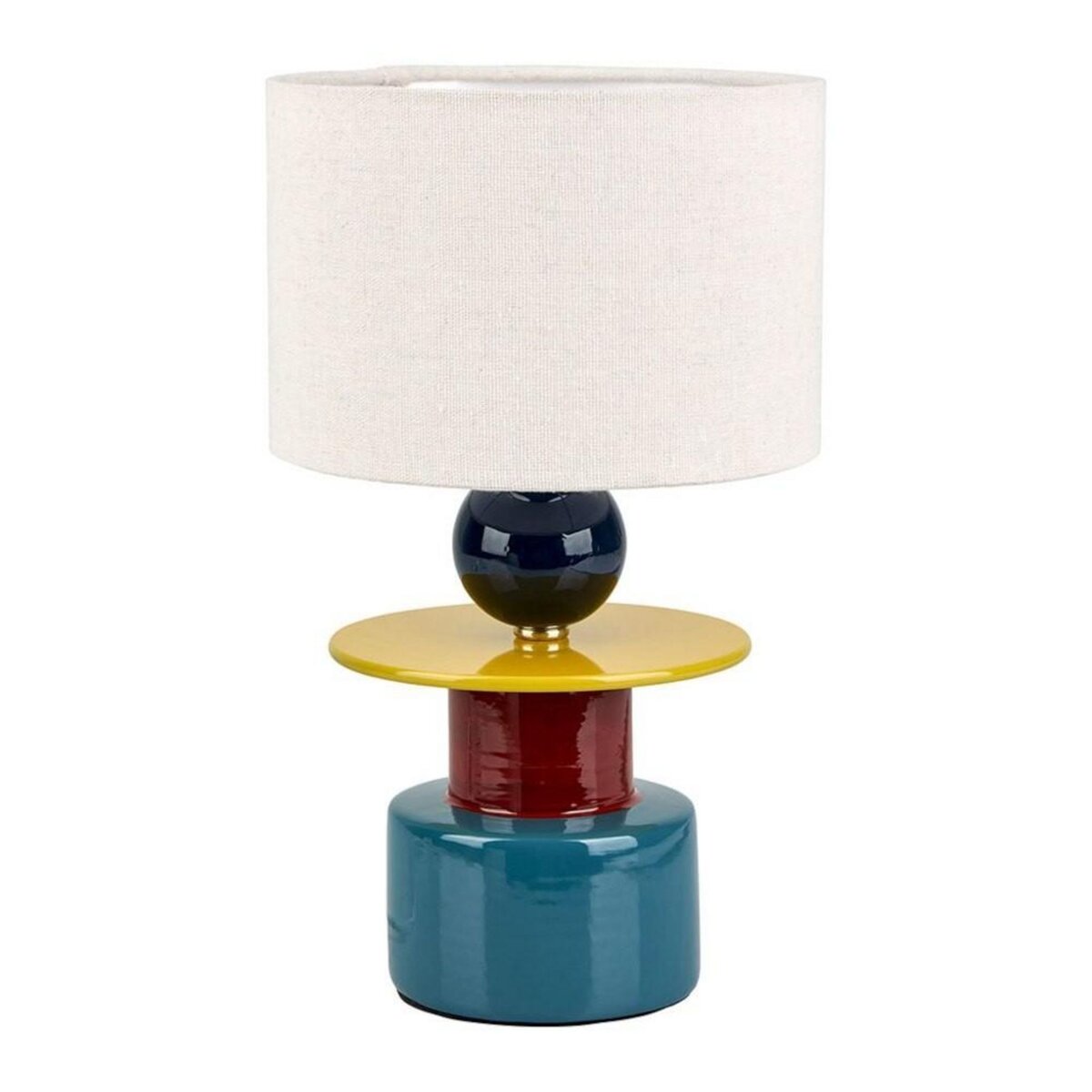 OSTARIA Lampe en céramique multicolore avec abat-jour beige