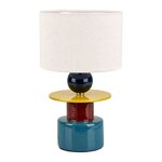 OSTARIA Lampe en céramique multicolore avec abat-jour beige