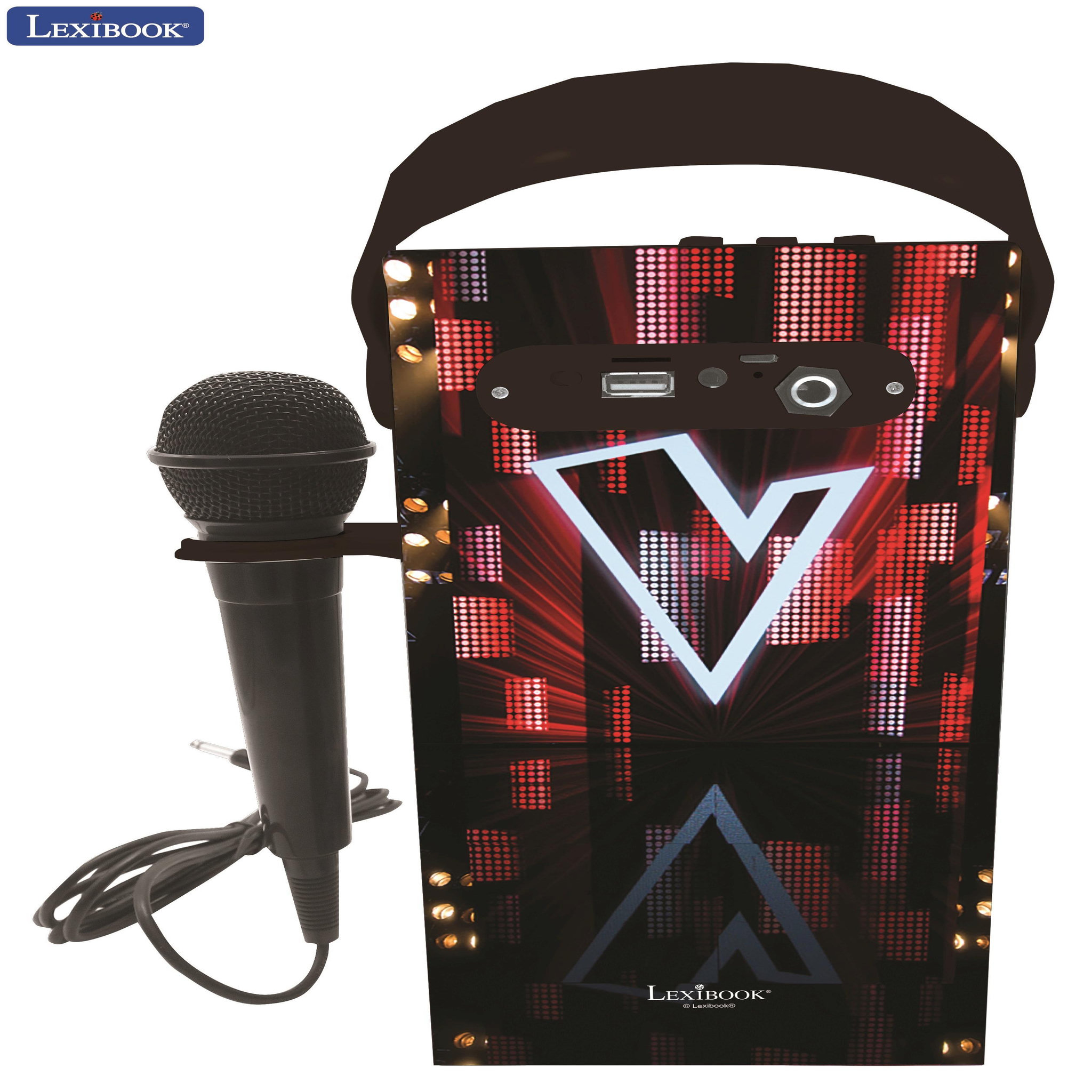 Voir la diapositive 2 : Lexibook Enceinte Bluetooth portable avec micro et effets lumineux The Voice