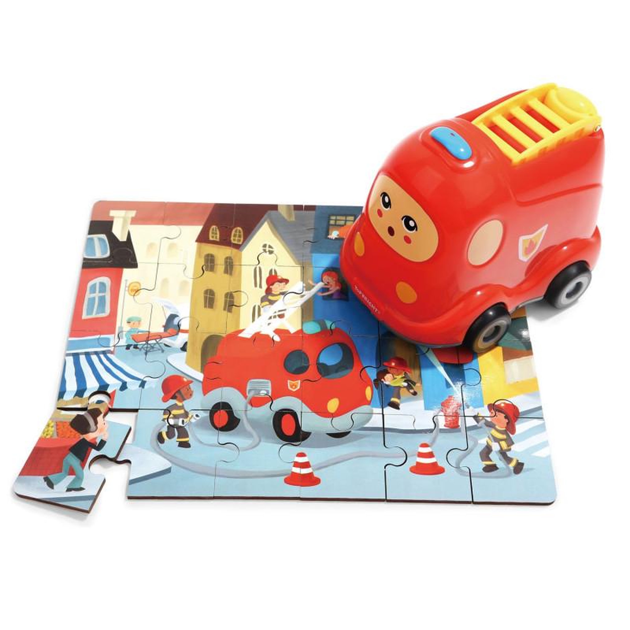 TOPBRIGHT Topbright - Wooden Jigsaw Puzzle Fire Department with Fire Truck, 24pcs. 130907