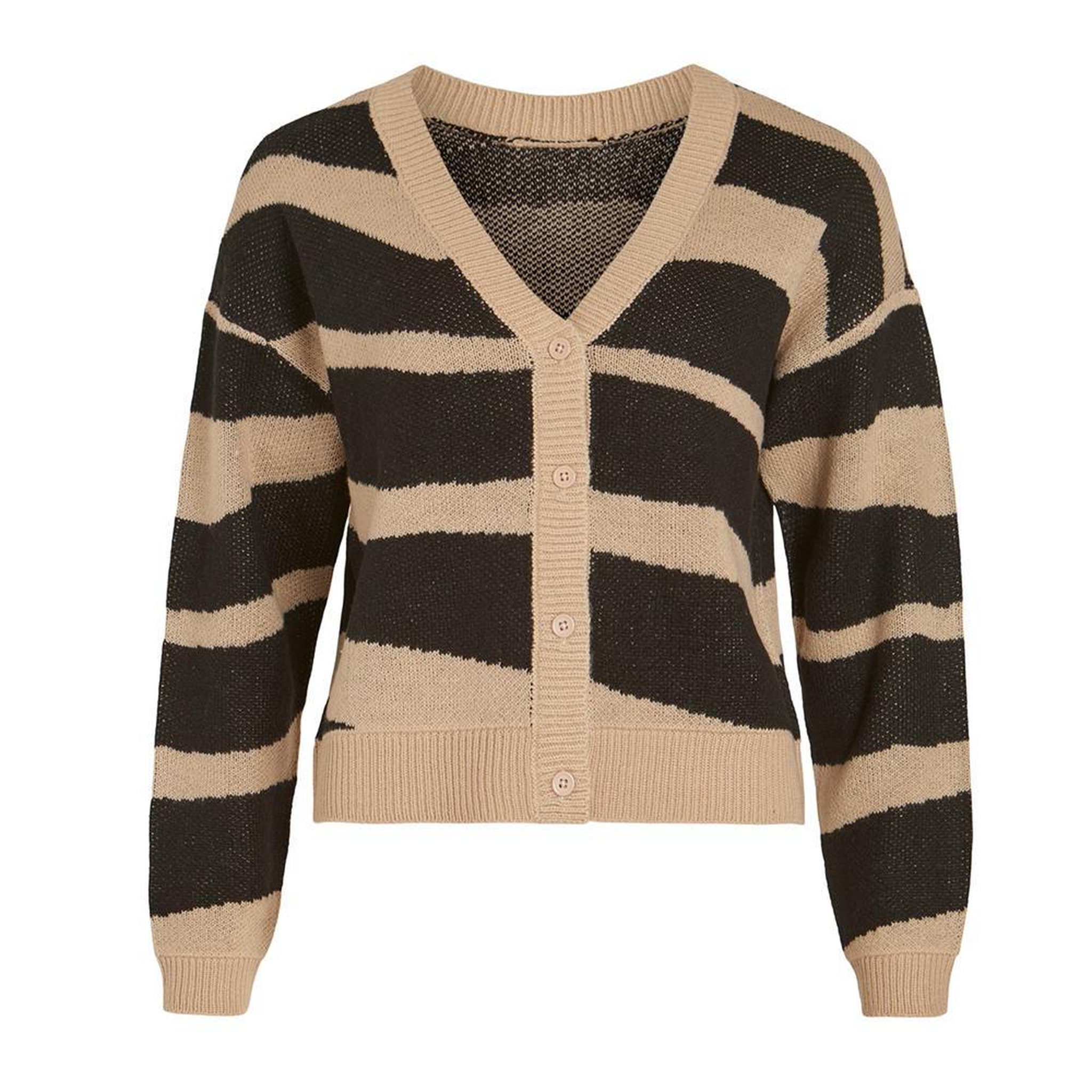 Voir la diapositive 1 : Vila Gilet Beige/Noir Femme Vila Jacquard