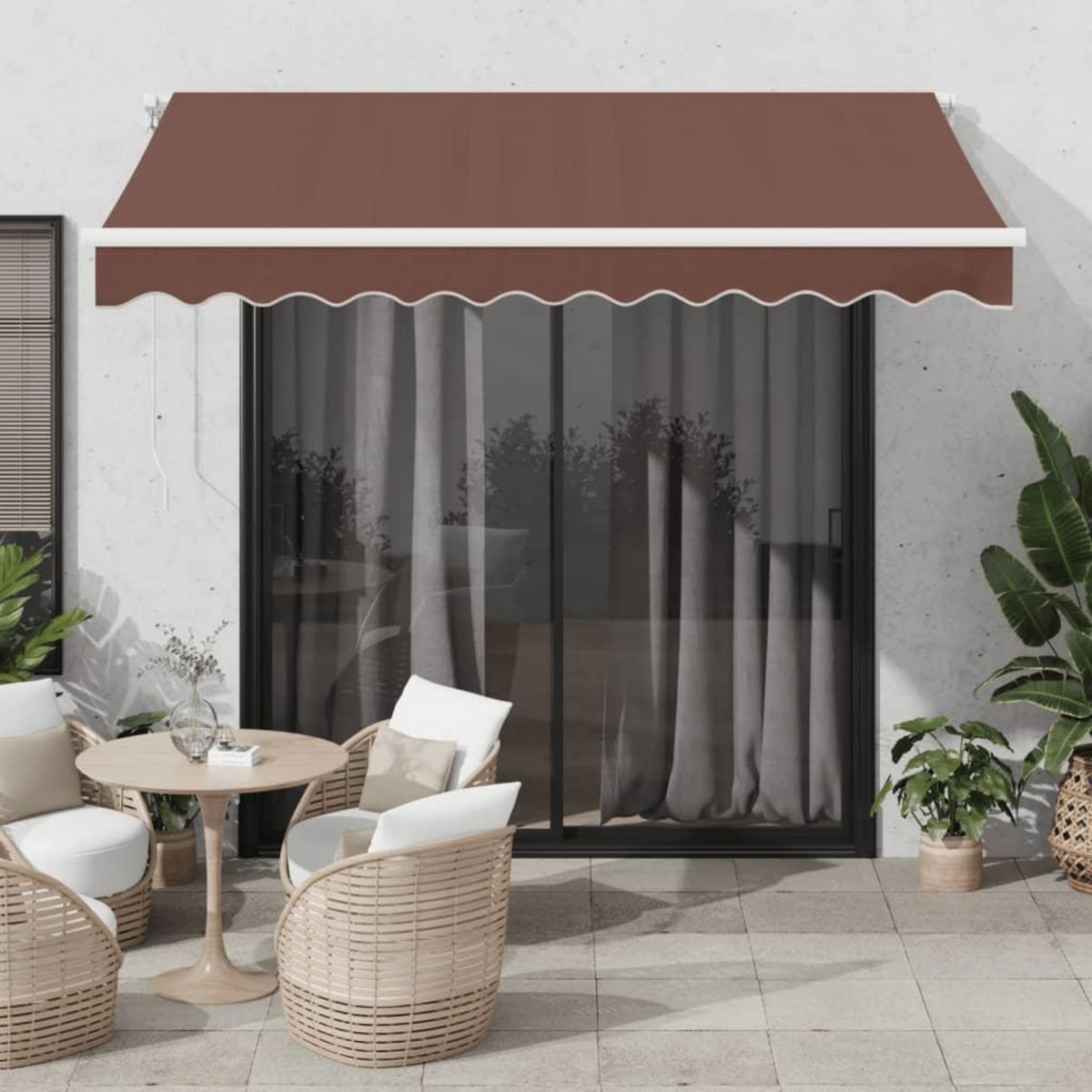 VIDAXL Auvent retractable automatique avec LED marron 300x250 cm