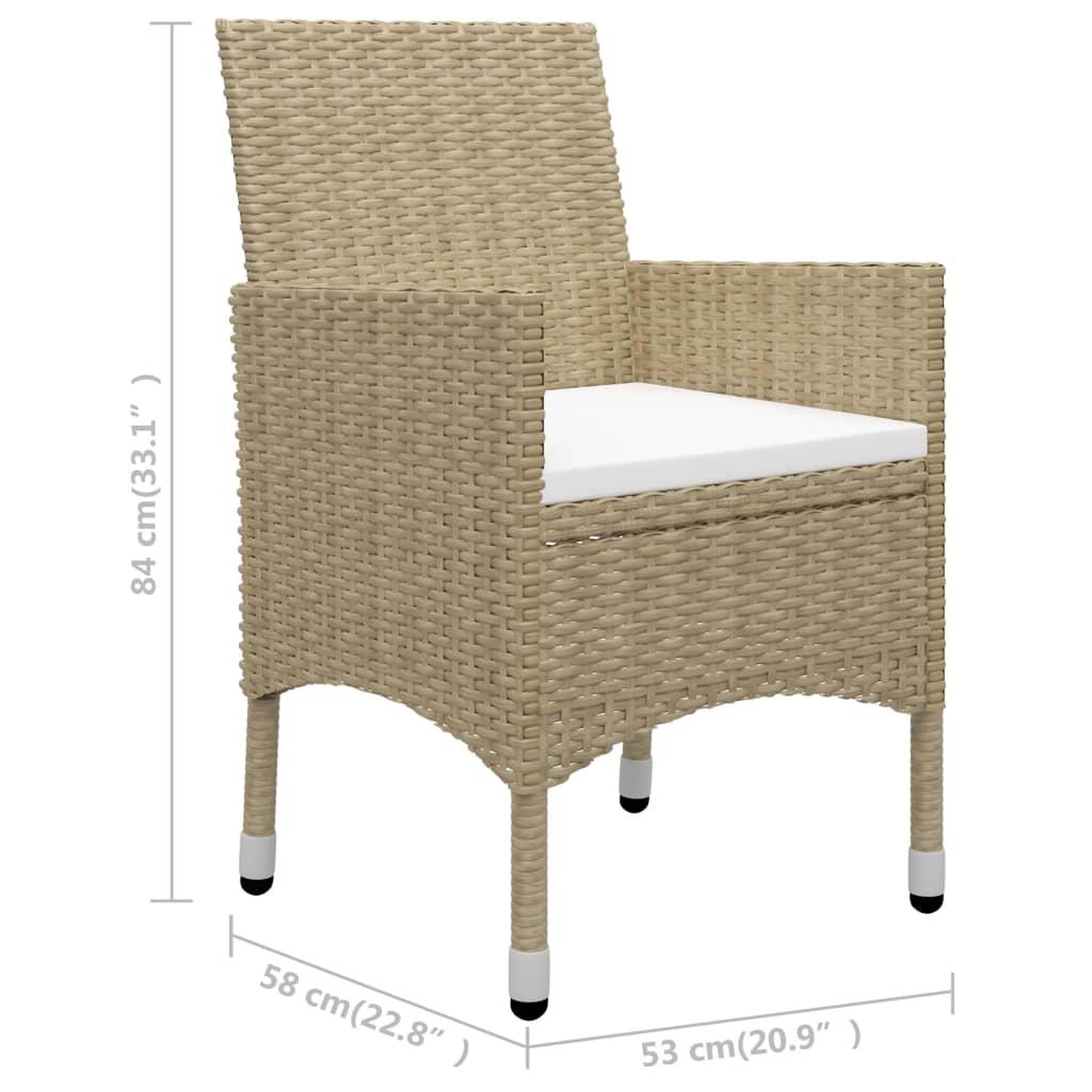 Voir la diapositive 6 : VIDAXL Ensemble de bistro jardin 3 pcs resine tressee et verre trempe
