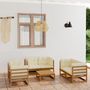 Voir la diapositive 1 : VIDAXL Salon de jardin 7 pcs avec coussins Bois de pin massif