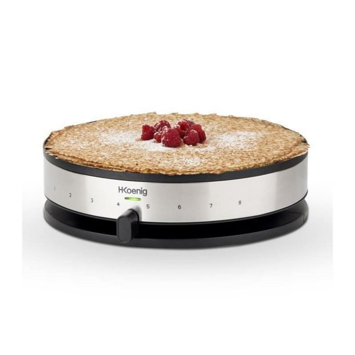 HKOENIG HKoeNIG KREP29 Crepiere 33cm - Temperature jusqua 230?C - 1300W - Revetement anti-adhesif - Temoin de chauffe - Bandeau Inox