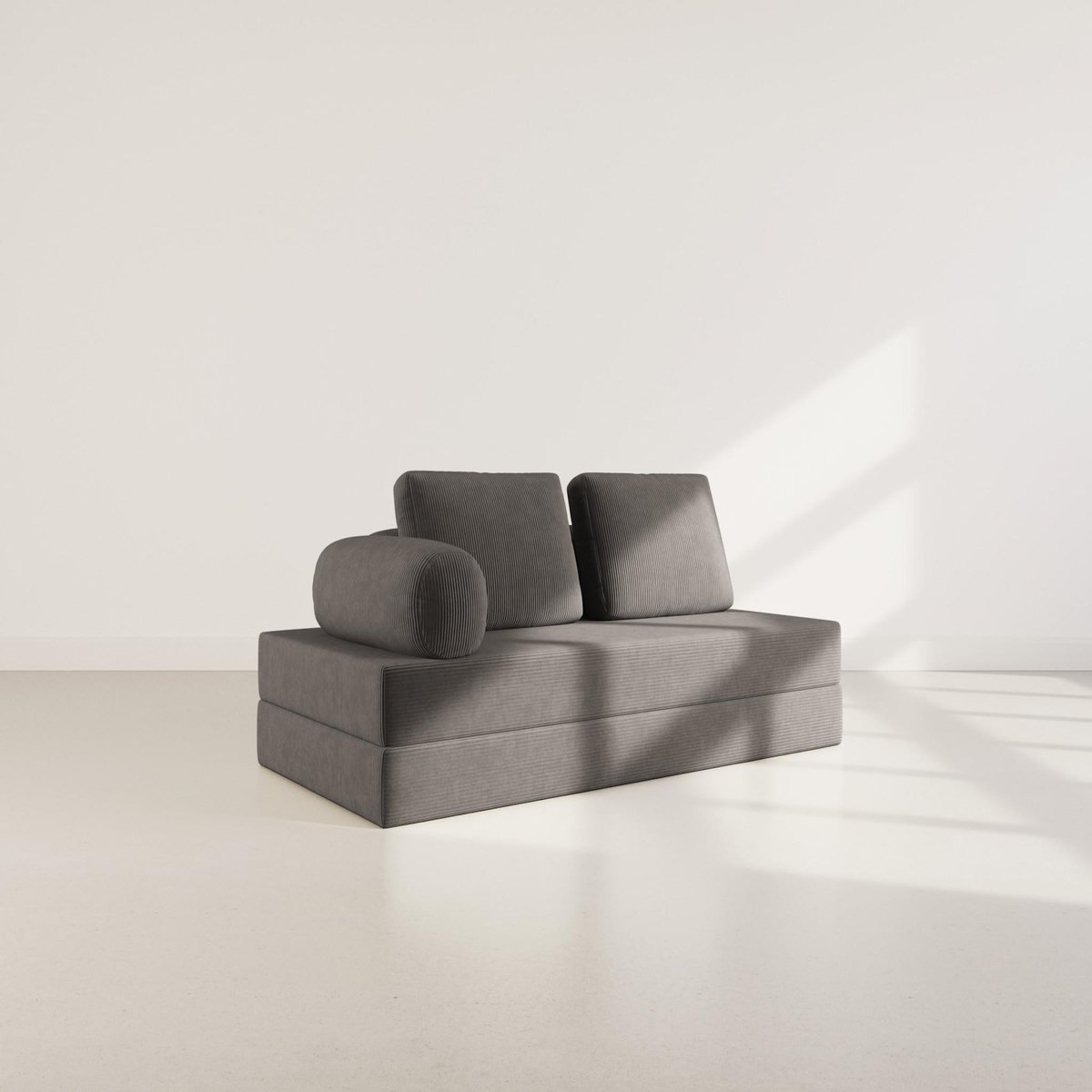 LISA DESIGN Lonny - canapé 3 places convertible en velours côtelé