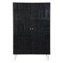 Voir la diapositive 1 : Rendez vous déco Armoire gravée en bois noir et métal doré-Chimane
